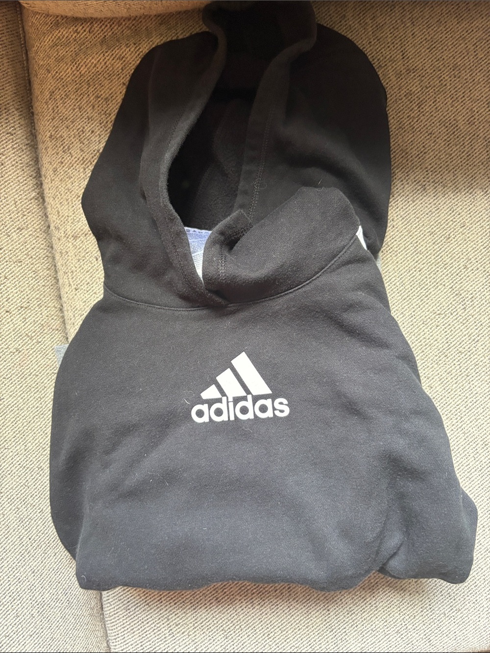 adidas Black Hoodie with White Logo Centered